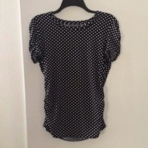 Vince Camuto polka dot ruched stretch top